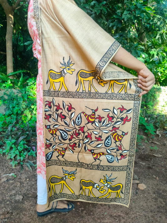 Bhagalpuri Silk Khovar Stole Style 6