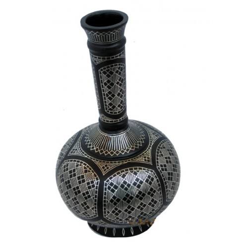 Black Metal Bidri Art Work Moghal Goblate Tarkashi Decorative Showpiece