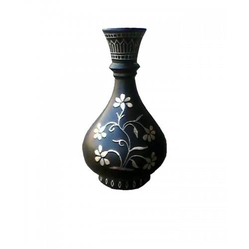 Buy Authentic GI Tagged Bidriware Wall Frame Silver Inlay Black Metal Art online