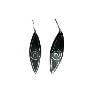 Bidriware Craft Earring with Intricate Inlay Design
