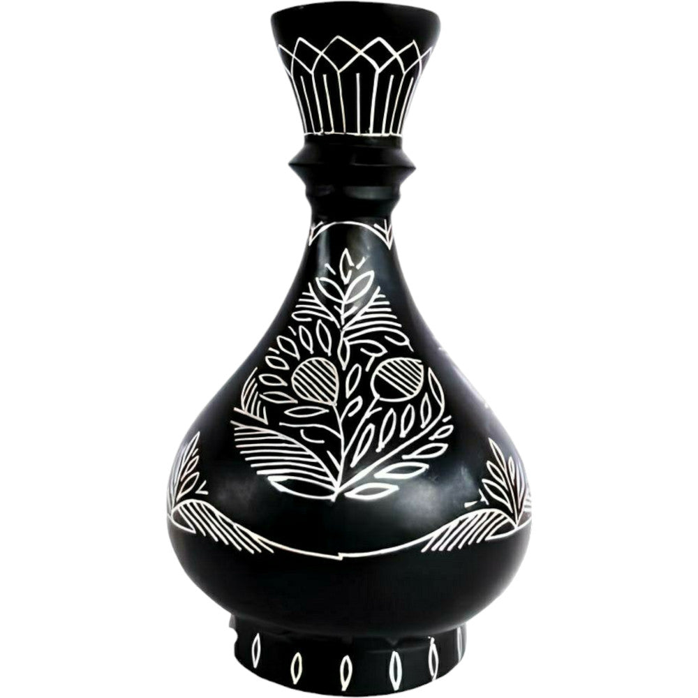 Bidriware Craft Flower Vase with Intricate Inlay Design