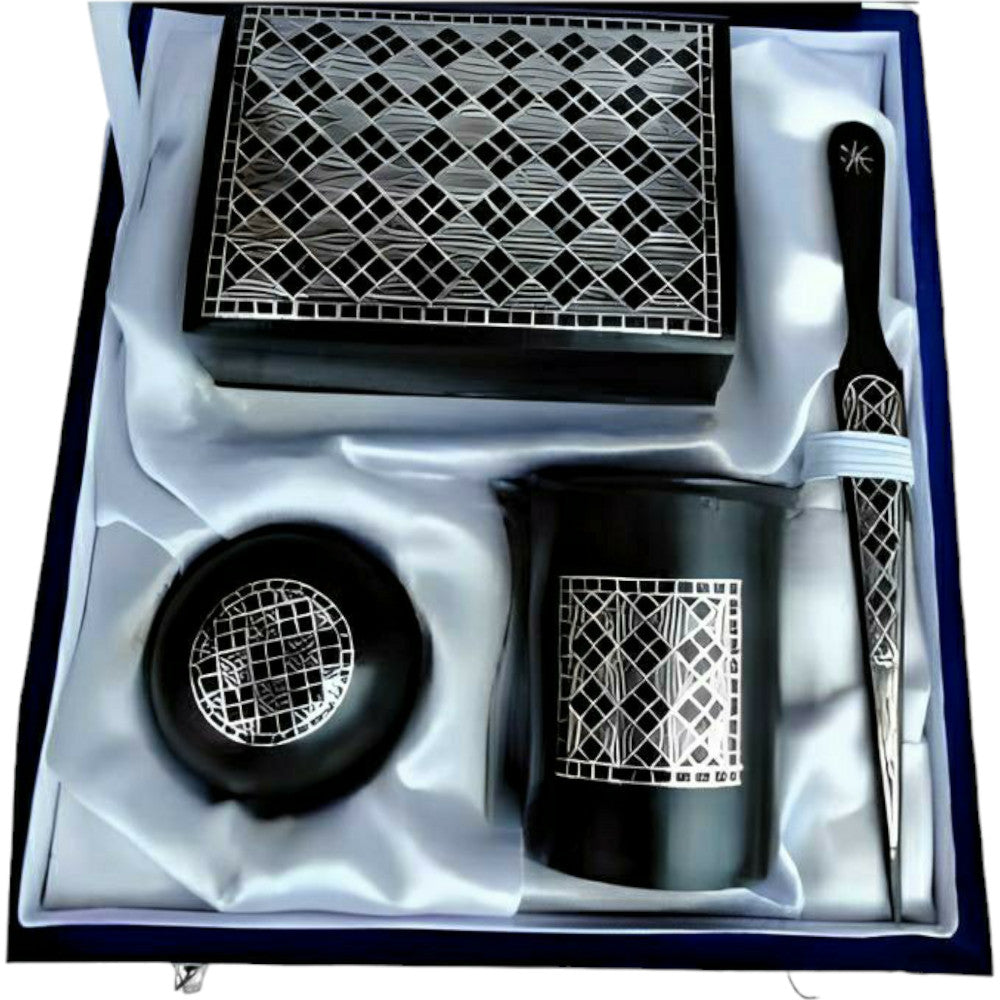 Bidriware Craft Office Set with Intricate Inlay Design