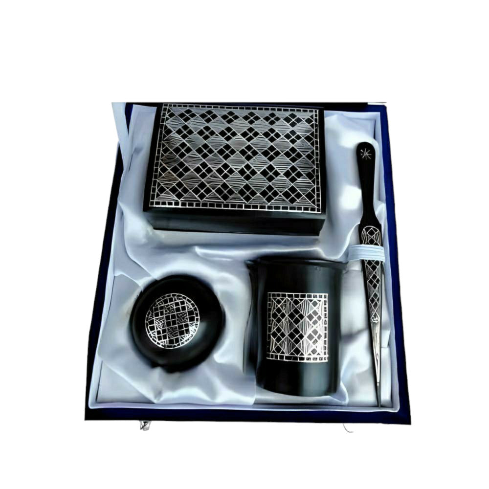 Bidriware Craft Office Set with Intricate Inlay Design