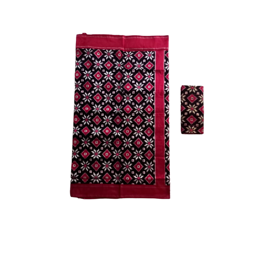 Black And Pink Telia Rumal Saree