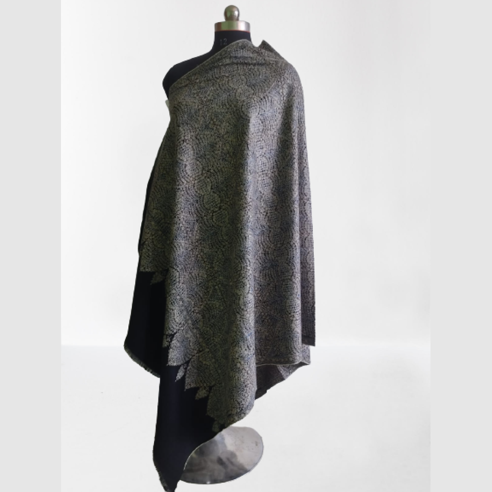 Black & Beige Prints Kani Shawl
