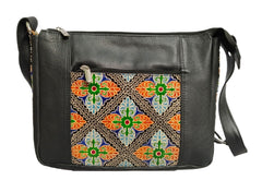 Black Combo Sling Leather Bag