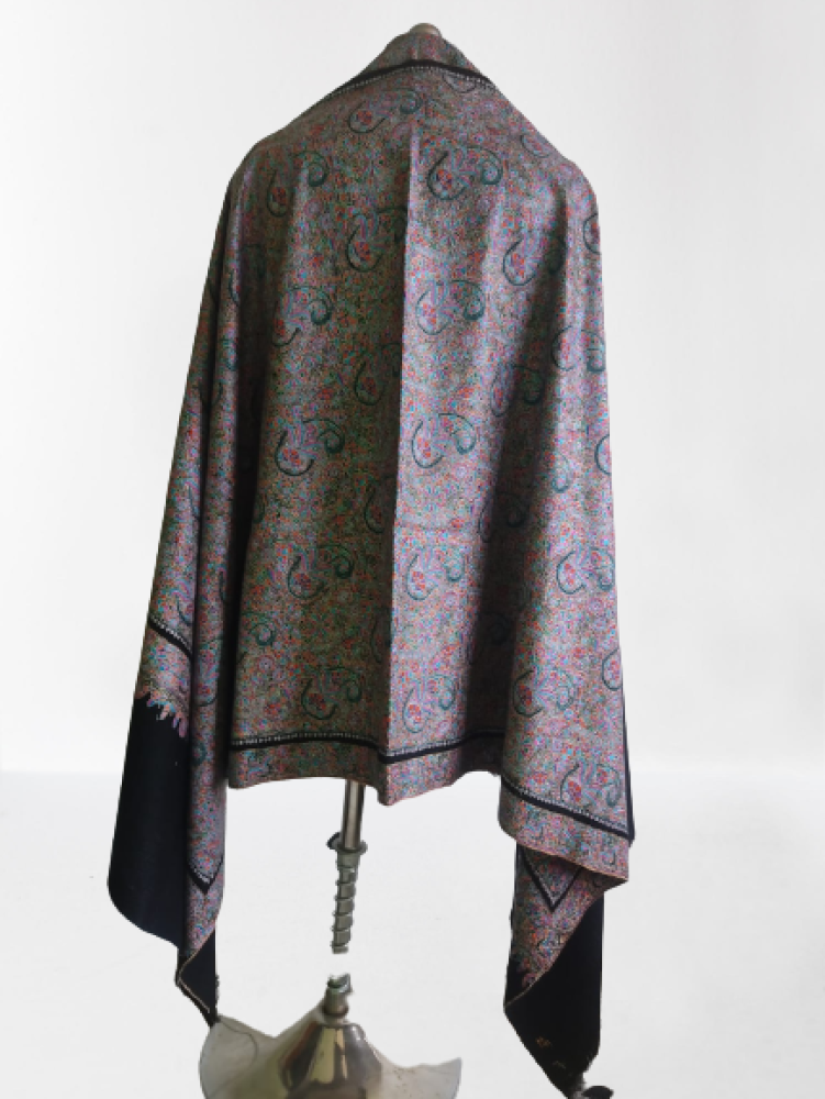 Black & Grey Designer Kani Shawl