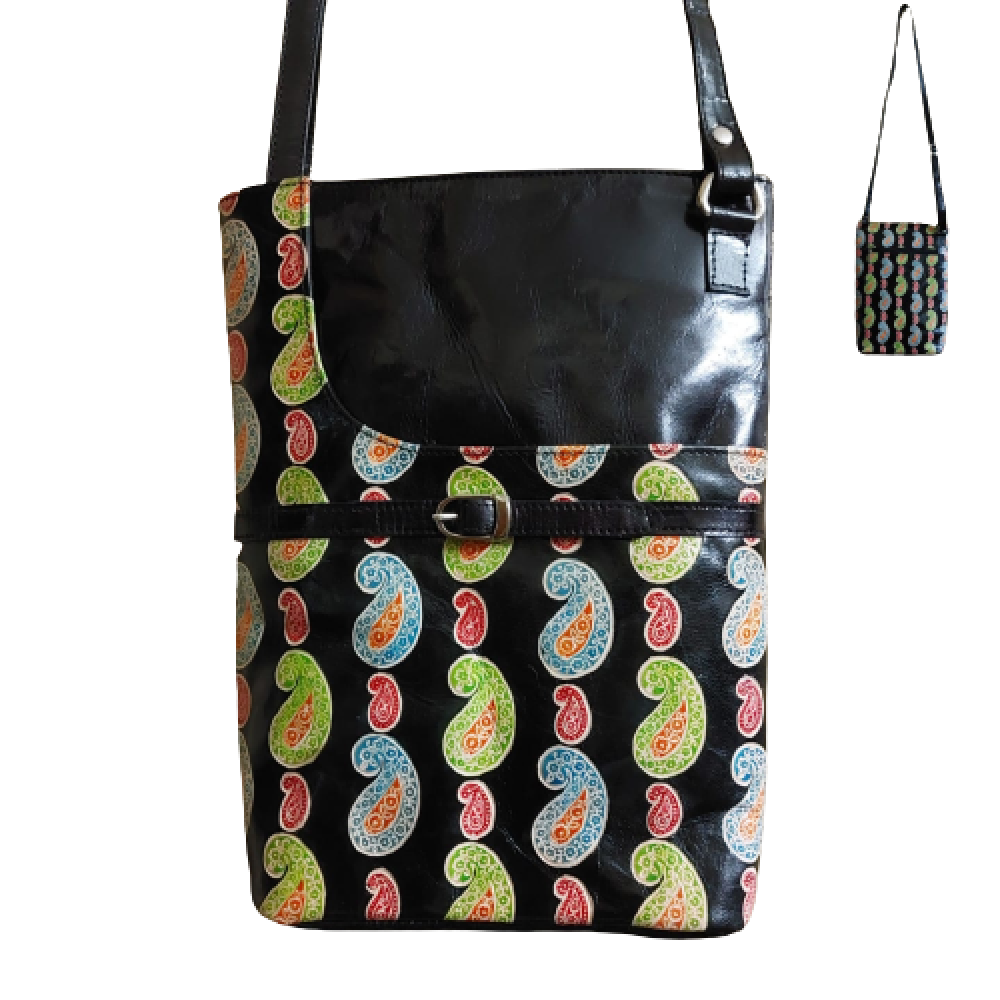 Black Mango Design Sling Leather Bag