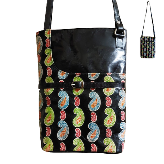 Black Mango Design Sling Leather Bag