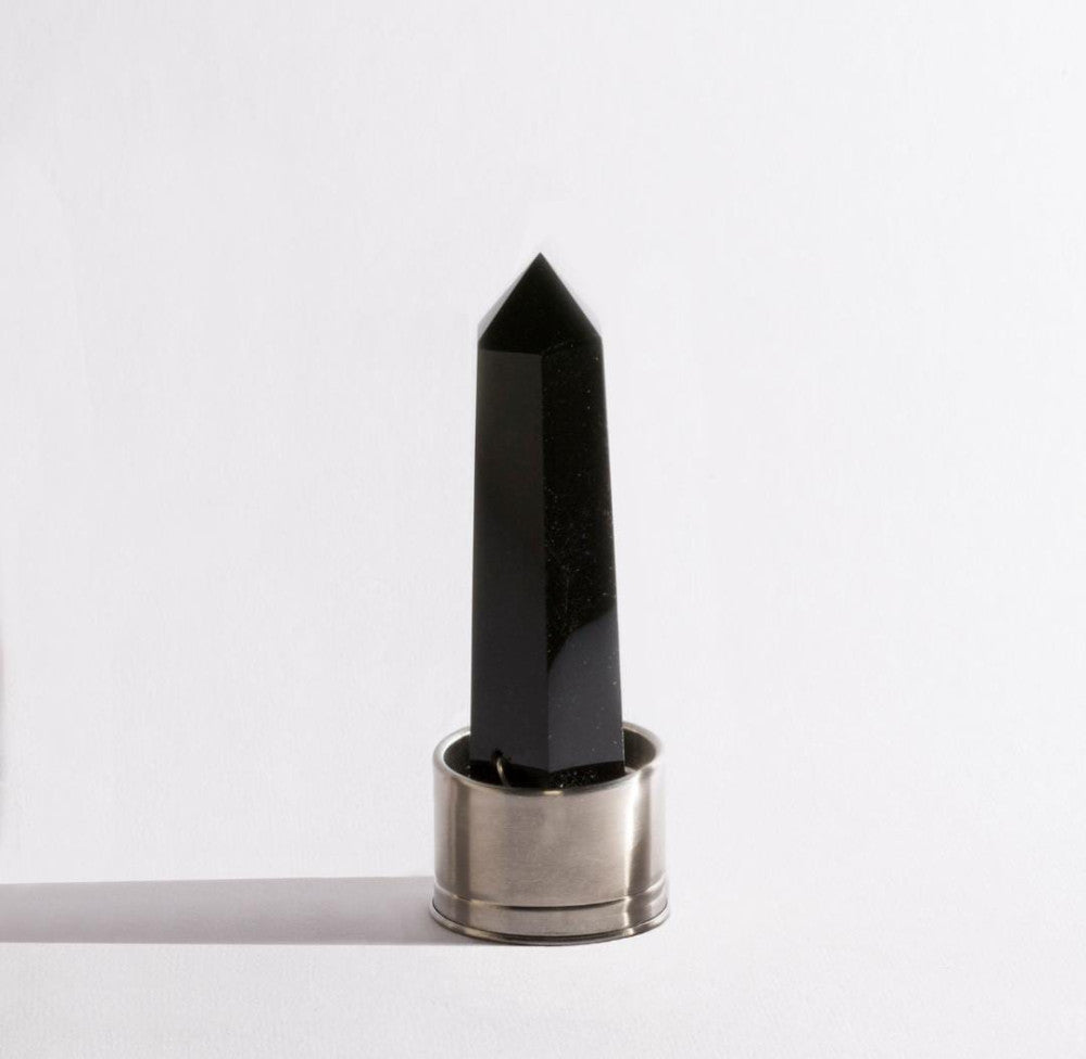 Black Obsidian Crystal Water Bottle