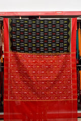 Black & Red Designer Ikkat Saree