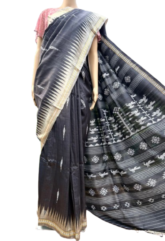 Black Tussar Saree