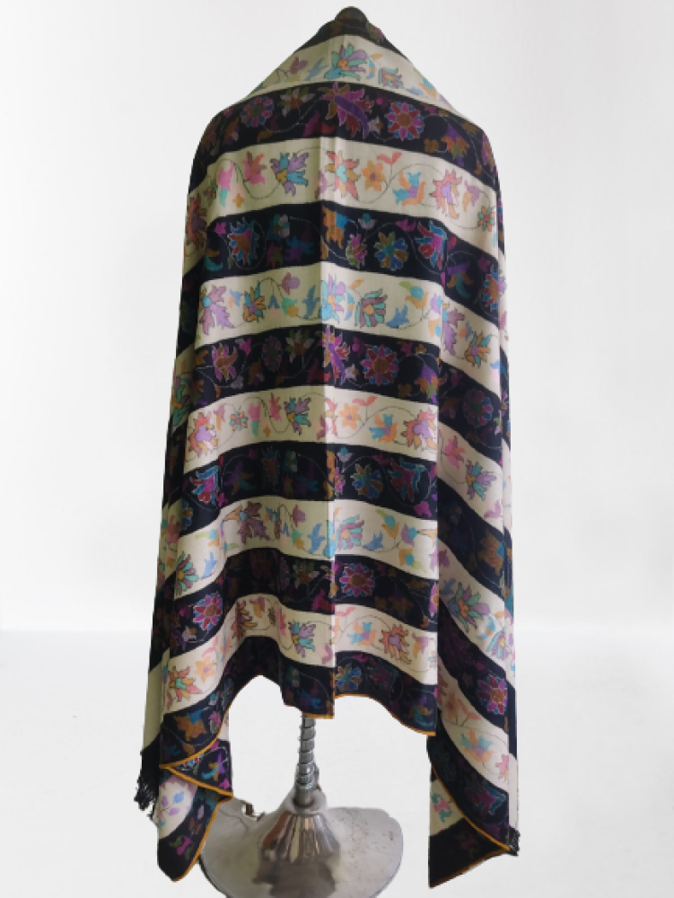 Black & White Stripes Prints Kani Shawl