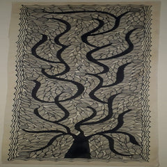 Black & White Tree Madhubani painting