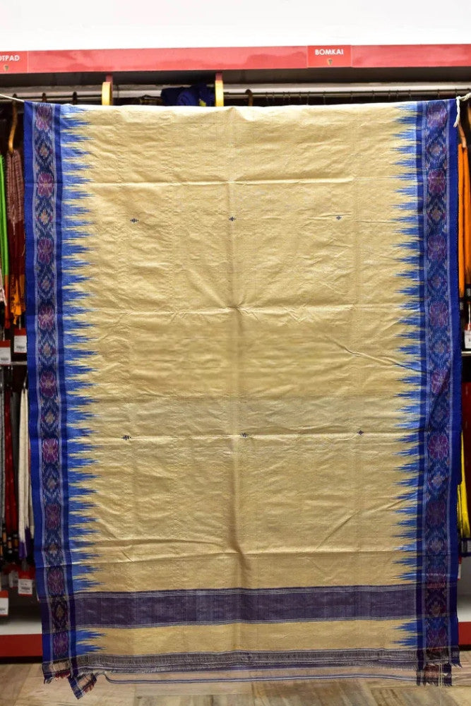 Blue & Cream Gopalpur Tussar Saree