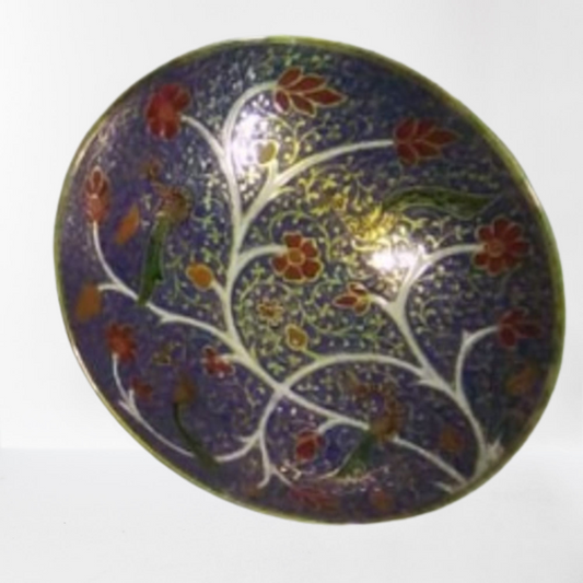 Blue Fruit Bowl Meena Work (7.5 Inch)
