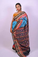 Blue Khandua Sachipar Silk Saree