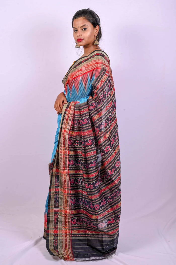 Blue Khandua Sachipar Silk Saree