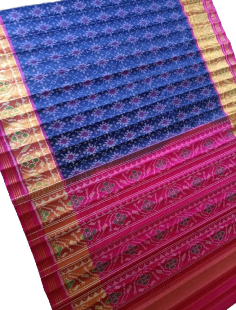 Blue & Pink Colour Rajkot Patola