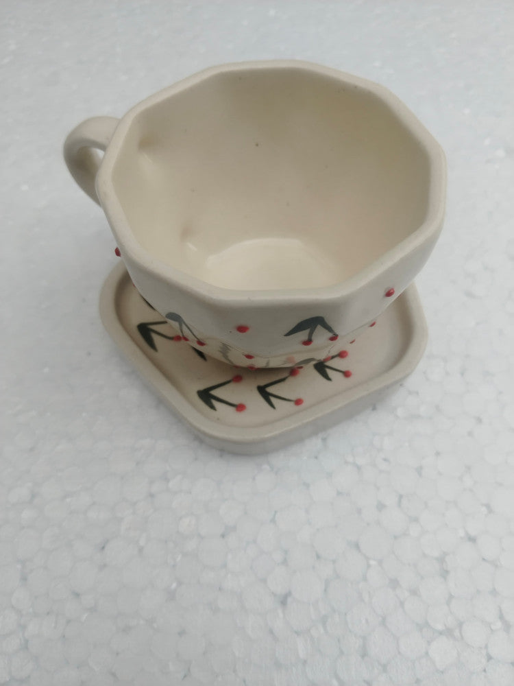 Blue Pottery Beautiful Tree Print Cup Coaster