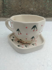 Blue Pottery Beautiful Tree Print Cup Coaster