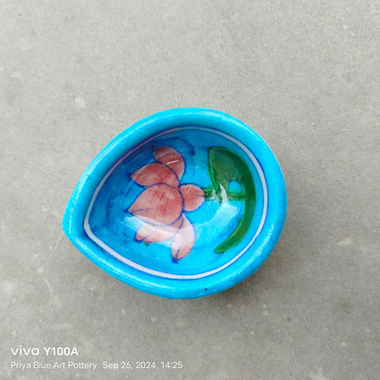 Blue Pottery Blue Lotus Diya