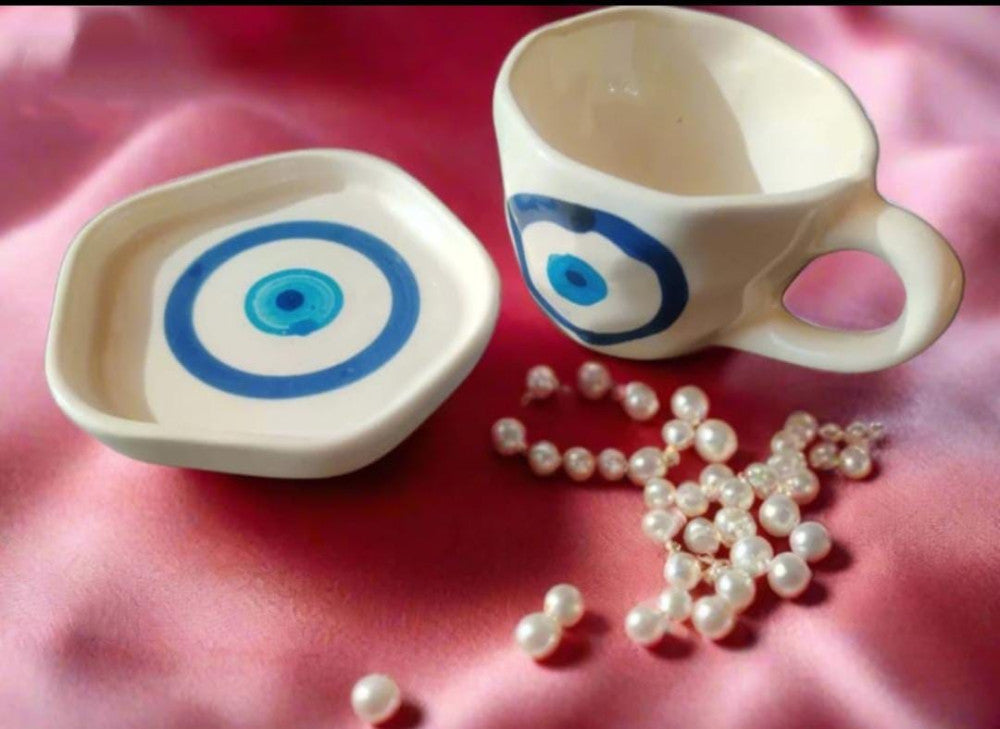 Blue Pottery Blue Round Cup Coaster