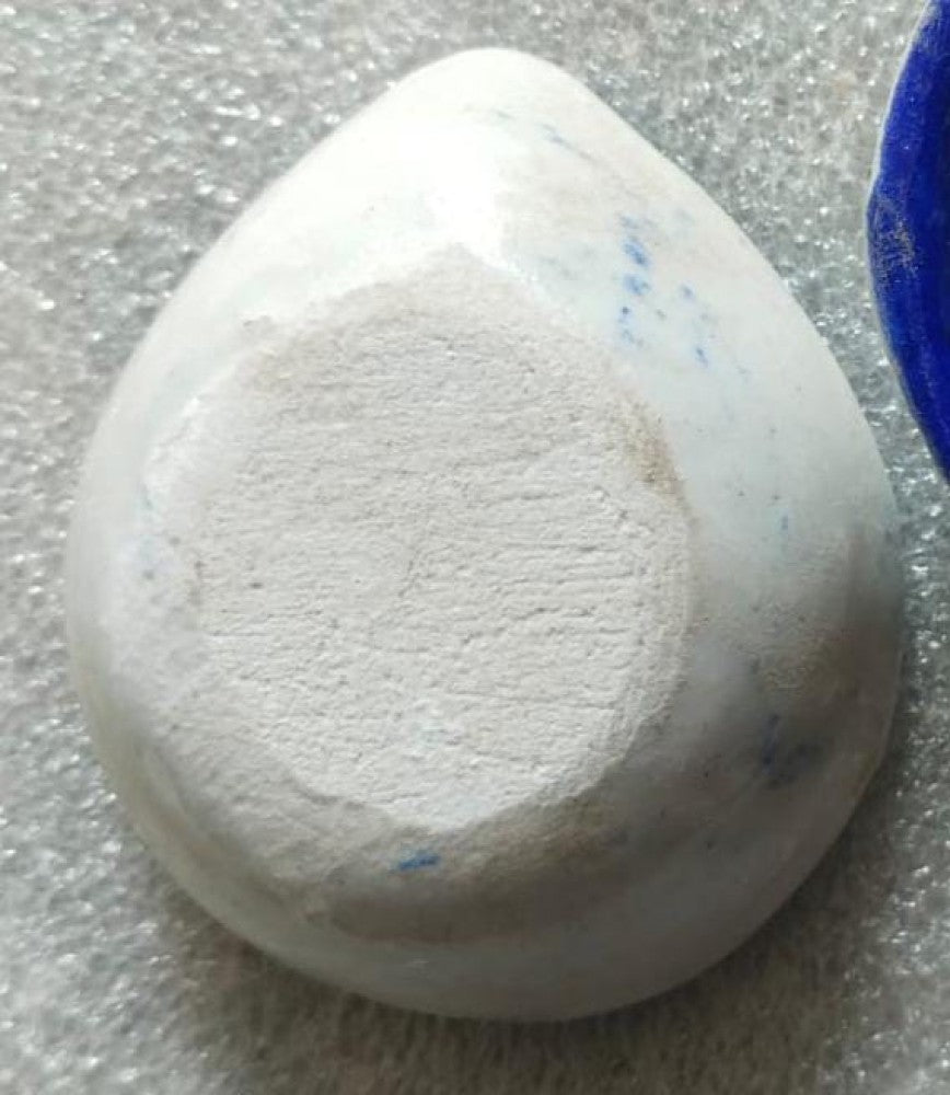 Blue Pottery Diya White Leaf Design