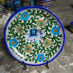 Blue Pottery Lotus Wall Plate 10 inch Style3