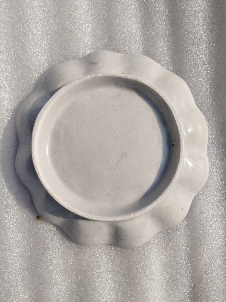 Blue Pottery Lotus Wall Plate 10 inch Style4