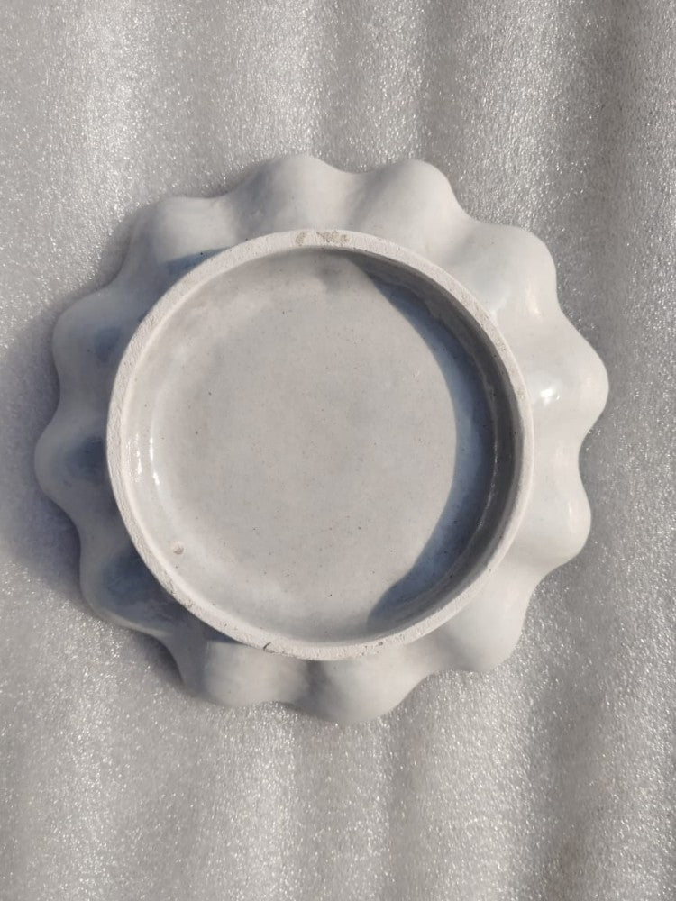 Blue Pottery Lotus Wall Plate 8 Inch Style3