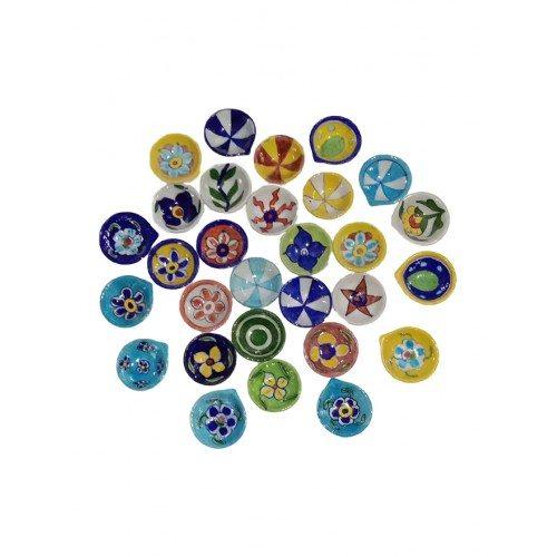 Colorful Diya Of Jaipur Blue Pottery- Single Piece
