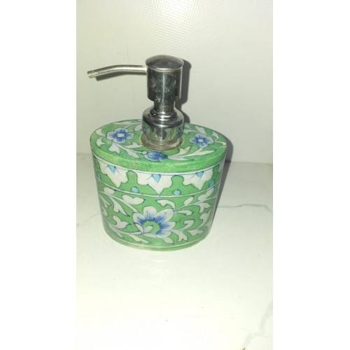 Handmade Soap Dispenser Blue Pottery Of Jaipur