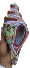 Blue Pottery Shank Red Floral Design