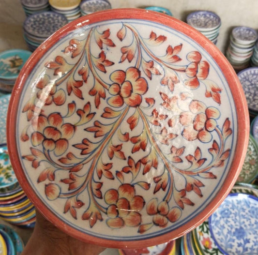 Blue Pottery Wall Hanging Plate 8 inch Style 1