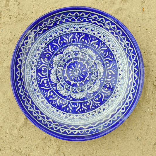 Blue Pottery Wall Hanging Plate 8 inch Style 10