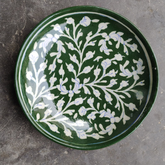 Blue Pottery Wall Hanging Plate 8 inch Style 13