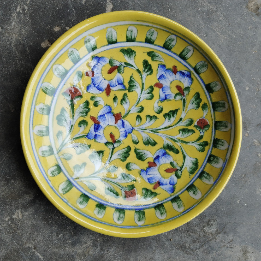 Blue Pottery Wall Hanging Plate 8 inch Style 18