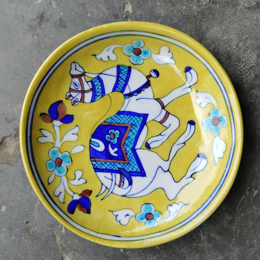 Blue Pottery Wall Hanging Plate 8 inch Style 20