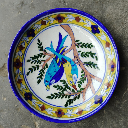 Blue Pottery Wall Hanging Plate 8 inch Style 22