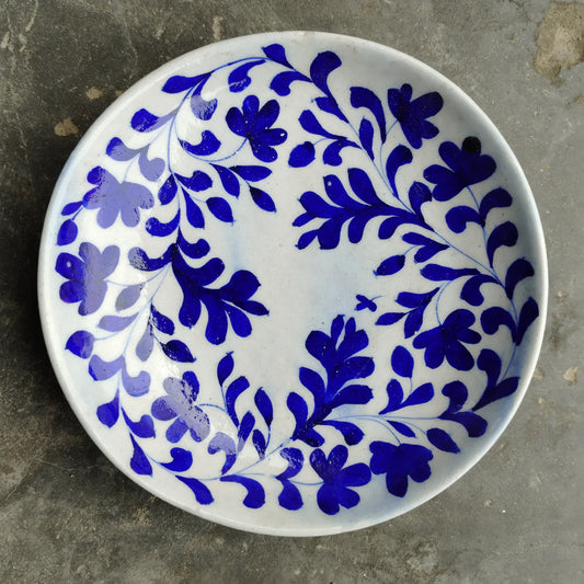 Blue Pottery Wall Hanging Plate 8 inch Style 23