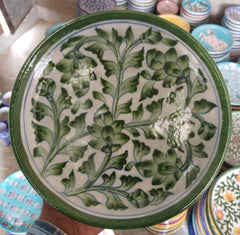 Blue Pottery Wall Hanging Plate 8 inch Style 3