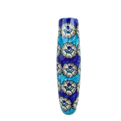 Blue Pottery Wall Planter With Magnet Blue Floral Design