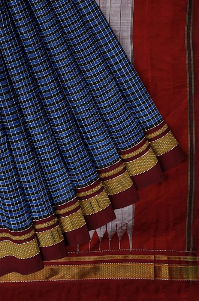 Blue Strips Ilkal Saree