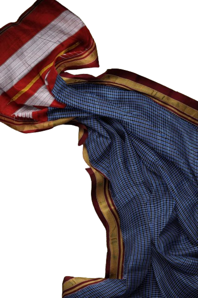 Blue Strips Ilkal Saree