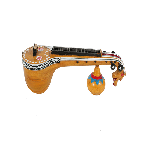 Beautiful Wooden Brown Coloured Bobbili Veena (Saraswati Veena)