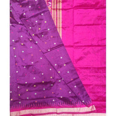 Handloom Beautiful Bomkai Silk Pink Saree For Women