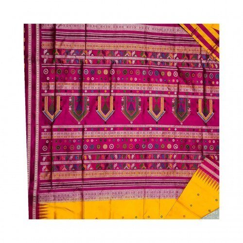 Handloom Beautiful Bomkai Silk Green Saree For Women