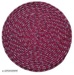 Braided Doormat Round Red