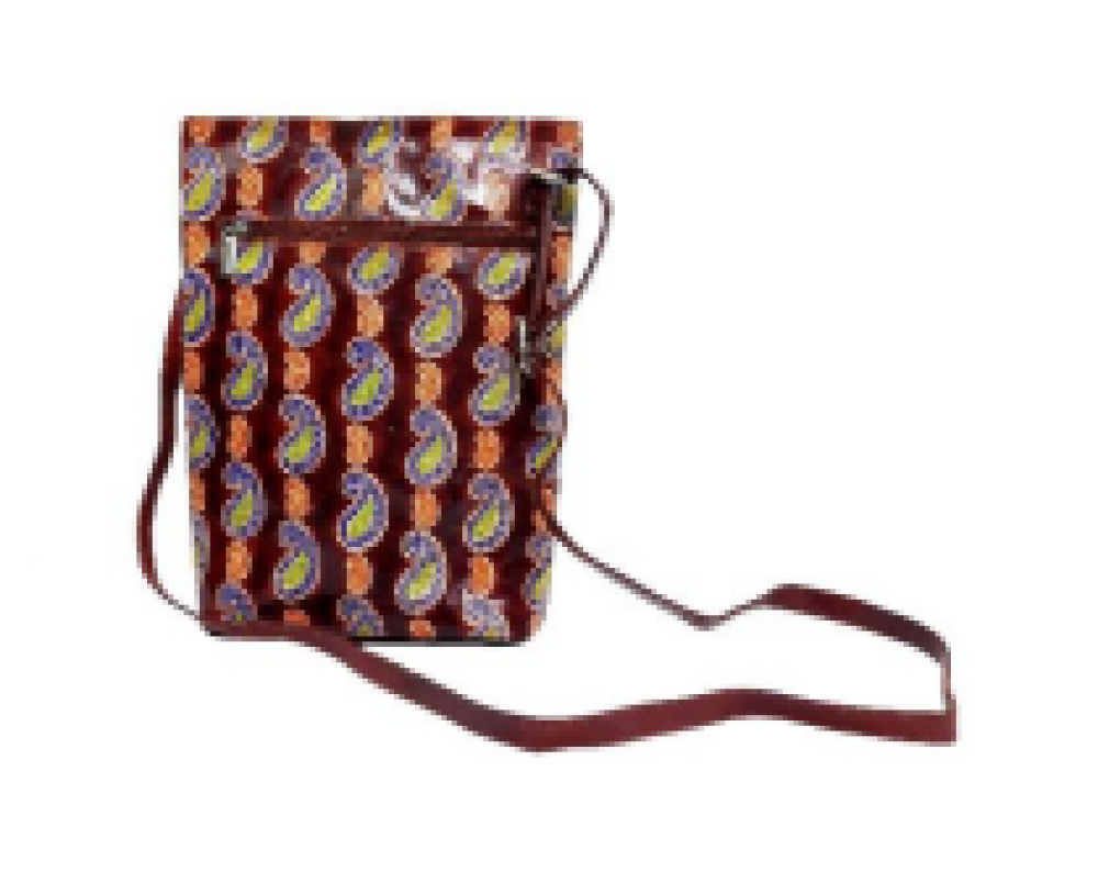 Bright Maroon Mango Design Sling leather Bag